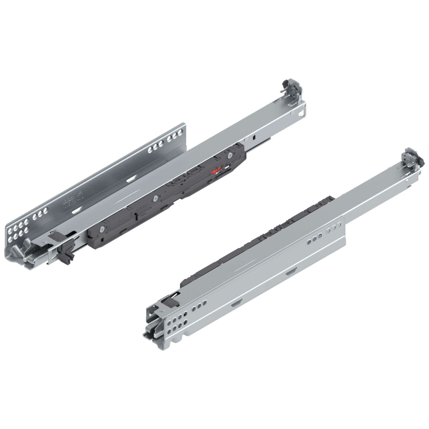 MOVENTO z BLUMOTION S, pełny wysuw, prowadnica, 40 kg, dł.=450 mm, wymaga sprzęgła, lewa/prawa, cynkowana