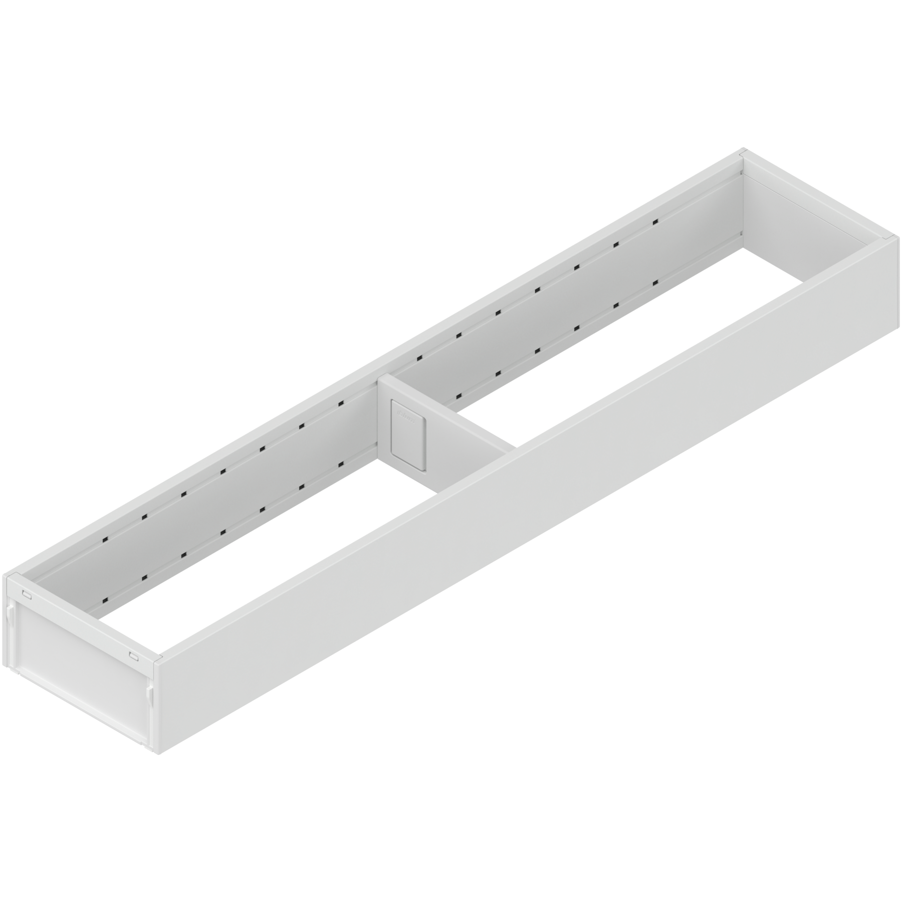 AMBIA-LINE  ramki do szuflady standardowej, do LEGRABOX/MERIVOBOX, stal, dł.=500 mm, szerokość=100 mm, jedwabiście biały mat