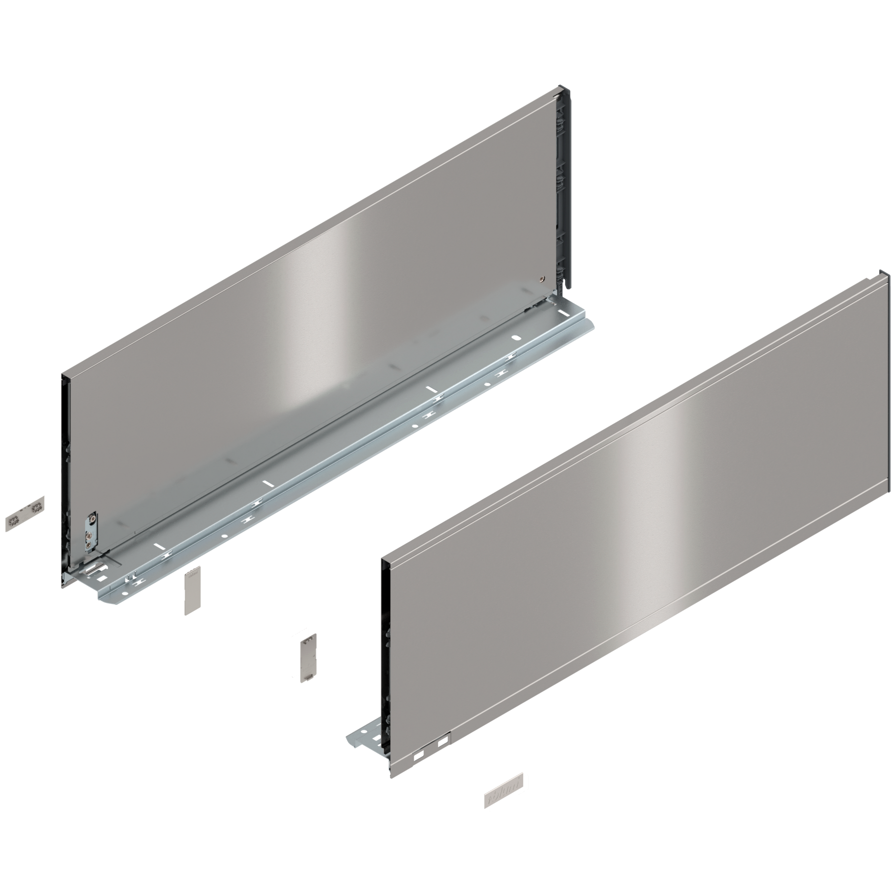 Bok szuflady LEGRABOX, wysokość F (241 mm), dł.=650 mm, lewy/prawy, do LEGRABOX pure, inox-szczotk.-lakier.