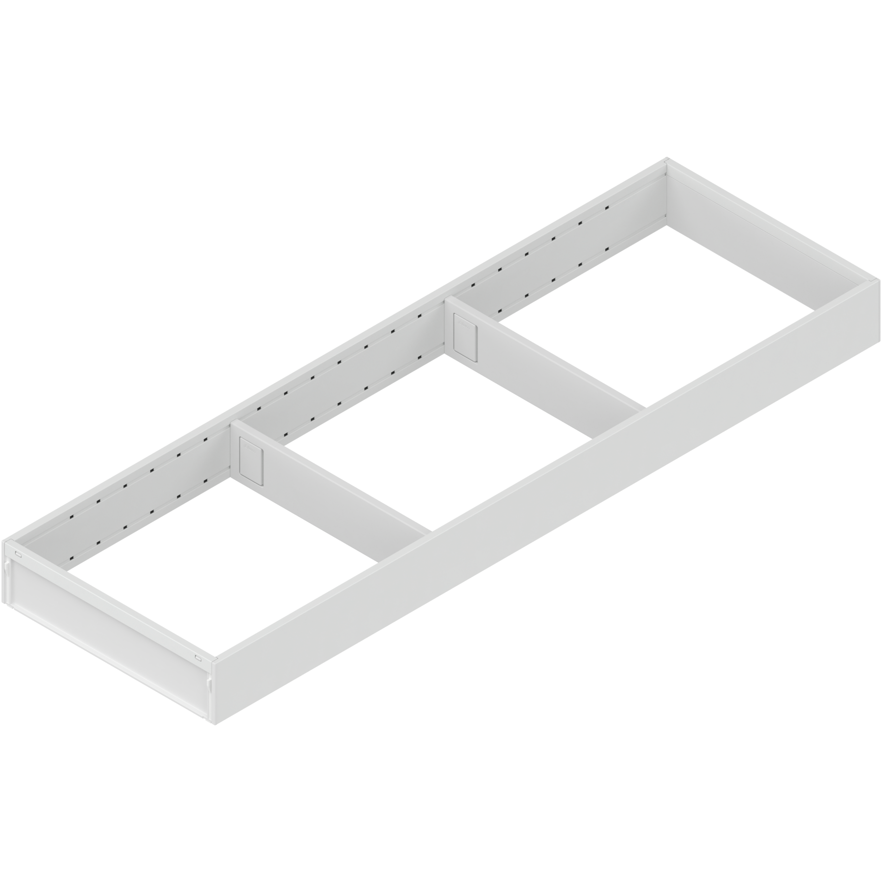 AMBIA-LINE  ramki do szuflady standardowej, do LEGRABOX/MERIVOBOX, stal, dł.=650 mm, szerokość=200 mm, jedwabiście biały mat