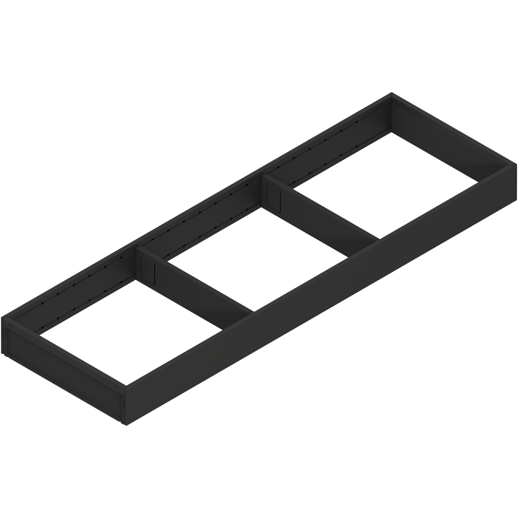 AMBIA-LINE  ramki do szuflady standardowej, do LEGRABOX/MERIVOBOX, stal, dł.=650 mm, szerokość=200 mm, czarny mat