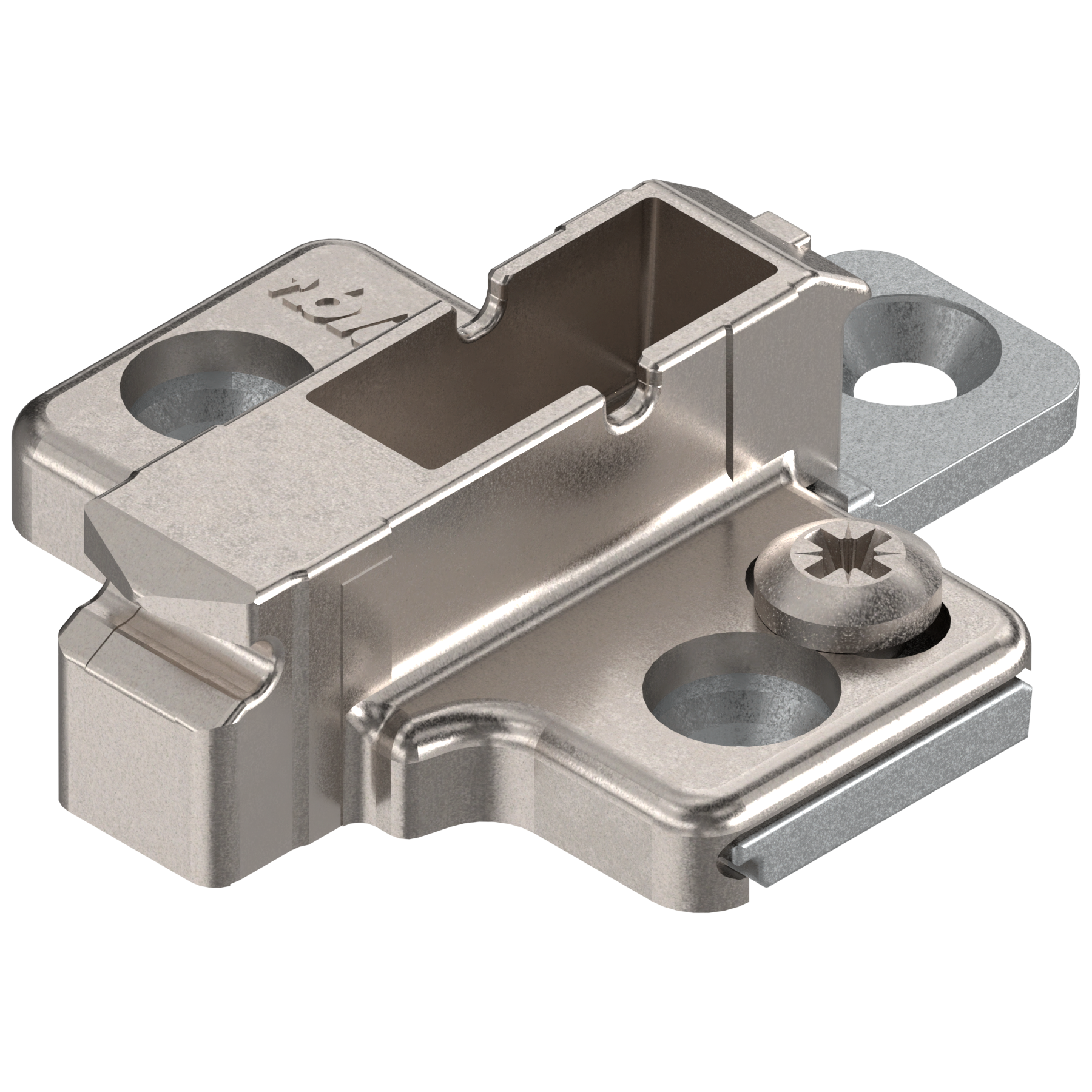 CLIP prowadnik, krzyżakowy, 6 mm, Cynk, wkręty EURO, RW: 2-częściowy, niklowany