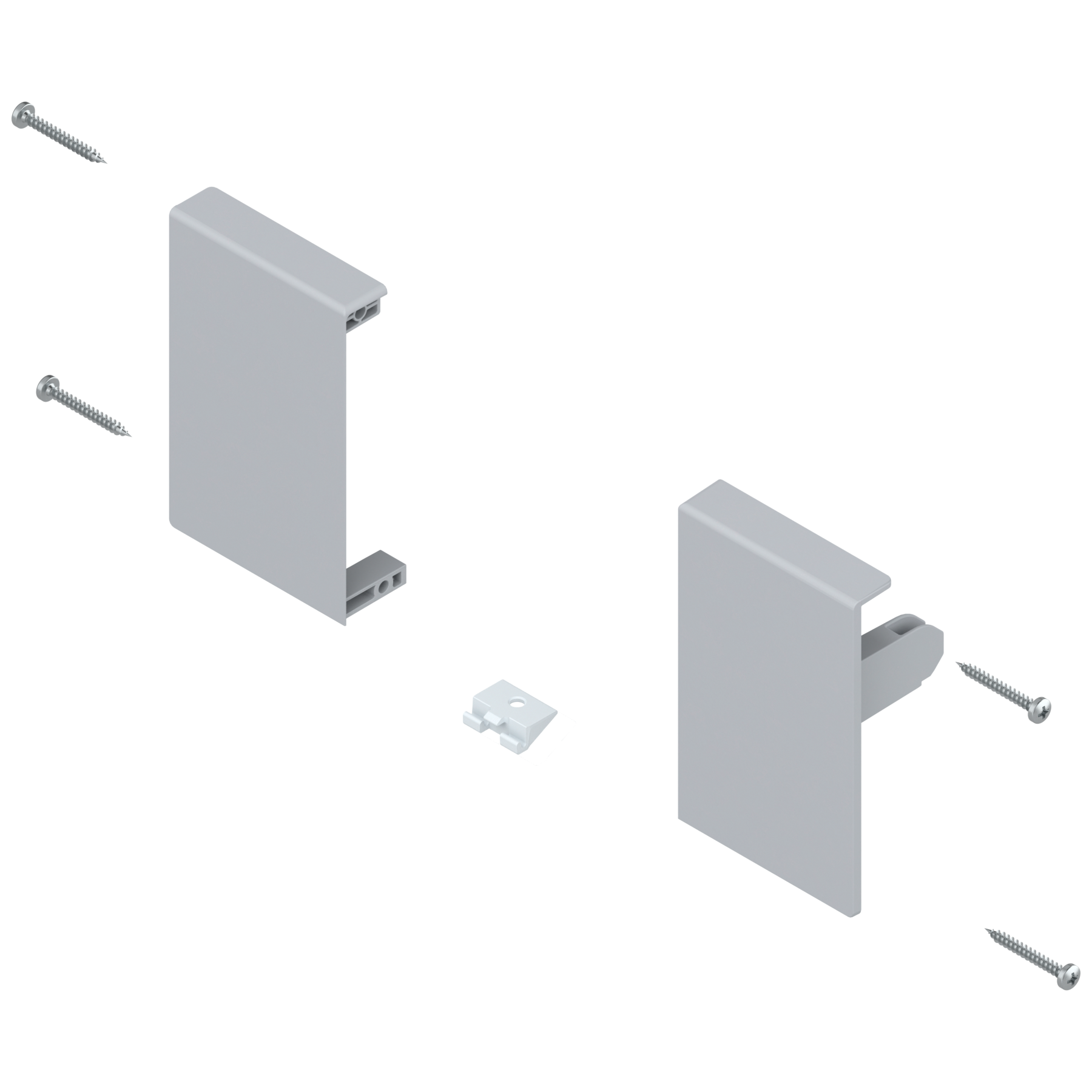 Mocowanie frontu TANDEMBOX , wys. M, do szuflady wewnętrznej, lewe/prawe, do TANDEMBOX antaro, jasnoszare